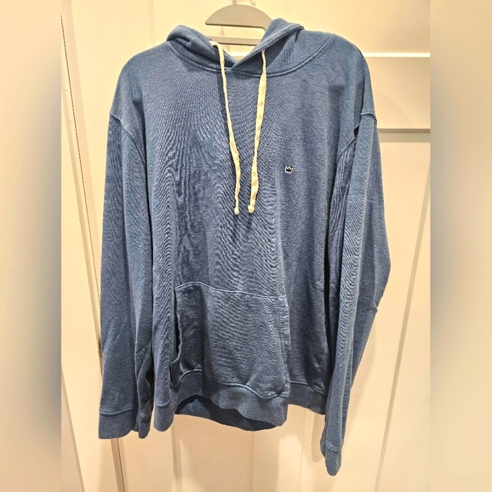 Crown & Ivy Blue Pullover Hoodie XL Soft Cotton Blend Kangaroo Pocket